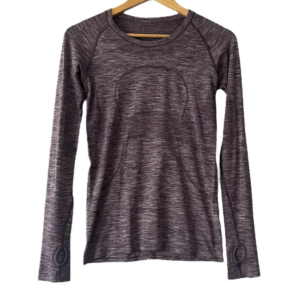 Lululemon Swiftly Tech Long Sleeve Purple Heather Women's 6 Sporty Athletic